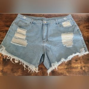 Shein 4X heavily distressed Jean shorts
